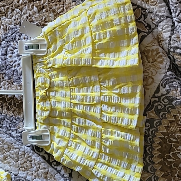 2 piece yellow gingham plaid Jessica Simpson outfit 12 mo. - Picture 2 of 5
